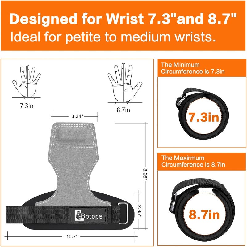 Bbtops Weight Lifting Wrist Strap, Double-Layer Leather Wrist Straps for Gym Strength Training Weightlifting,Deadlift and Powerlifting, Enhance Grip Strength Neoprene Padding Gym Workout Lifting Straps for Men & Women (Pair) - Image 2